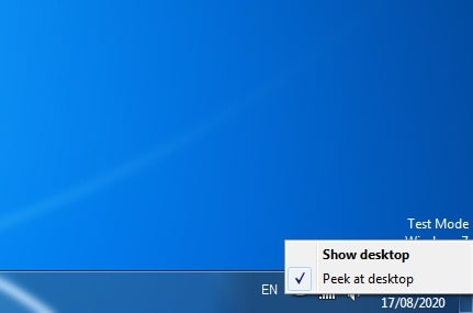 Trở về màn hình desktop trên Taskbar